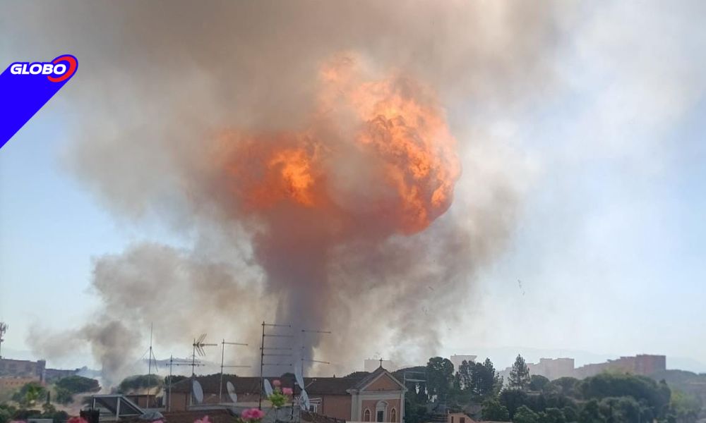 Esplosione distributore di benzina Roma