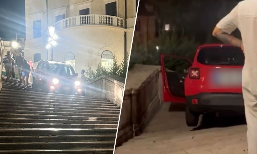 Auto finisce sulla scalinata di Piazza di Spagna